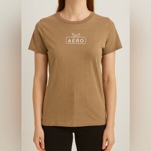 Aeropostale‎ Brown Butterfly Logo T-Shirt Medium Casual Tee